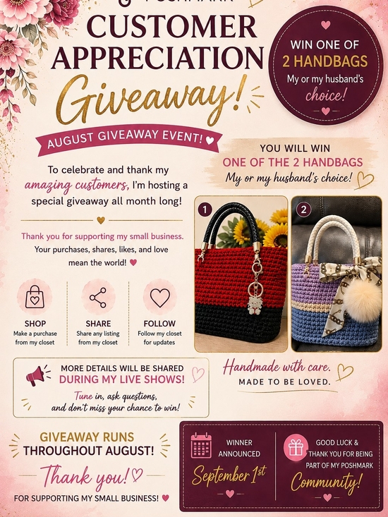 handcafted Handbags - August Customer Appreciation